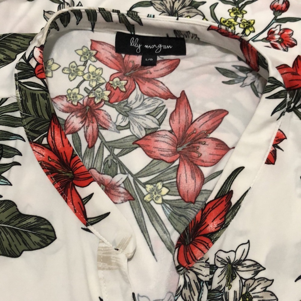 Lily Morgan Sleeveless Floral Top Women’s Size L - Picture 7 of 10